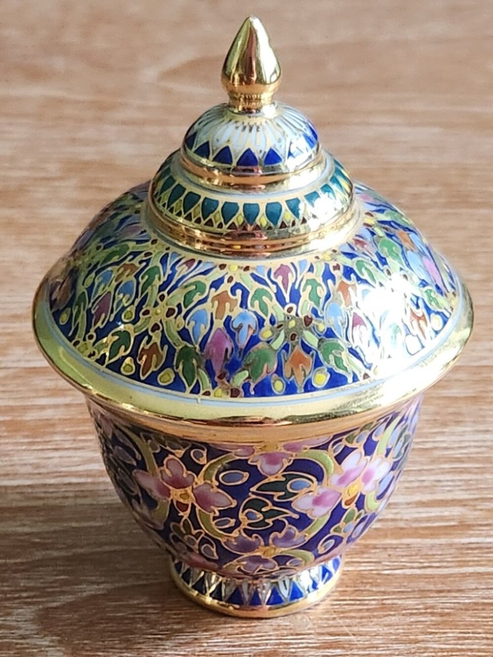 Benjarong Porcelain Jar 3.5" high